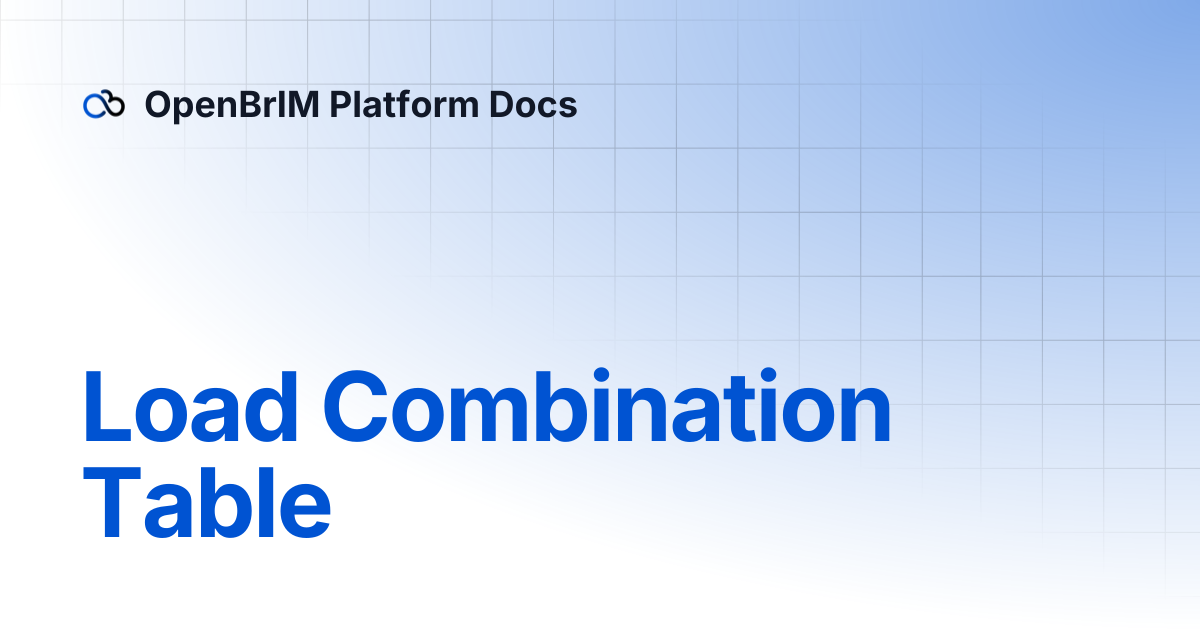 Load Combination Table | Examples | OpenBrIM Platform Docs